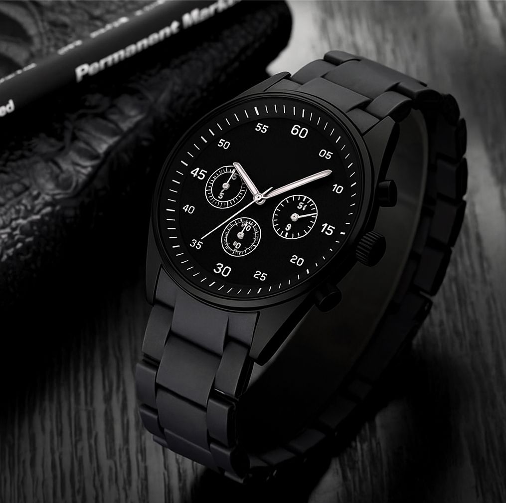 Elegant Black Wrist Watch